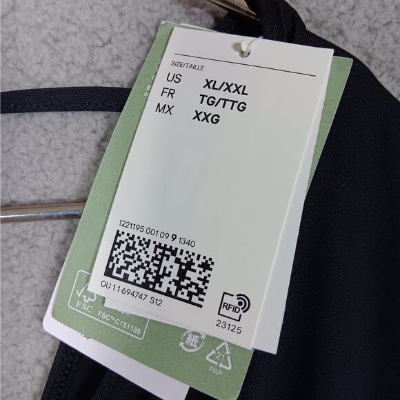 H&M Swimsuit Coverup Size XL/XXL Black Pullover Ties at the neck Drawstring NWT - Picture 4 of 6